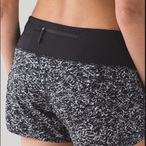 Lululemon Run Times Black and White Shorts Size 4